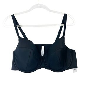 NEW Cacique Swim Lightly Lined Balconette Bikini Top‎ Women's Size 44D Black